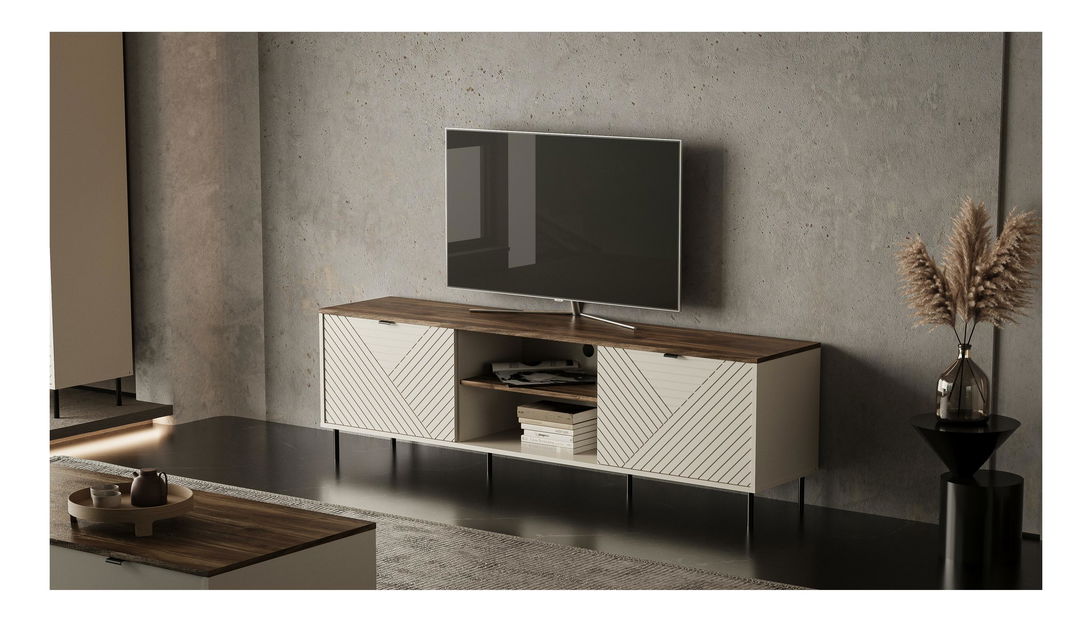 TV skříňka Eliminados (kašmír + dub castello)