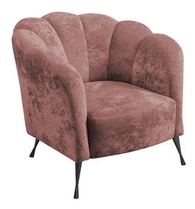 Křeslo Tejer růžová + černý chrom)