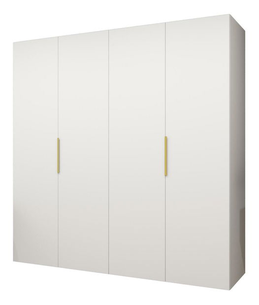 Šatní skříň 200 cm Mirabella 1 (bílá + zlatá)