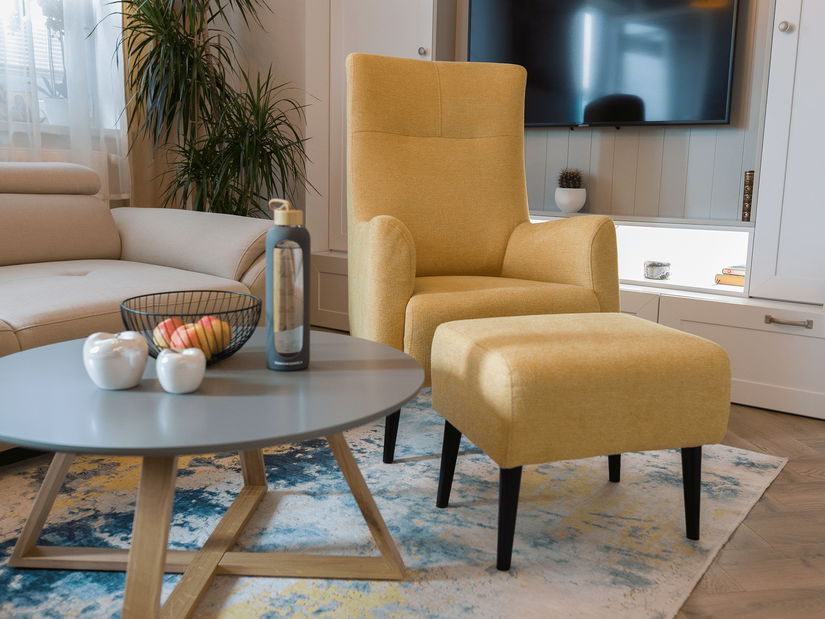 Taburet Saif (žlutá + černá)