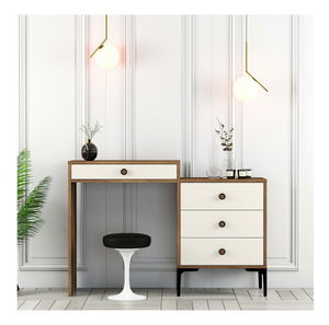 Toaletní stolek Logan 2 (ořechové dřevo + krémová)