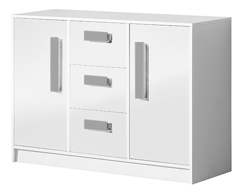 Komoda Gullia 6 (bílá + šedá)