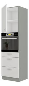 Potravinová kuchyňská skříňka na troubu Brunea 60 DPS-210 3S 1F (šedá + lesk bílý)