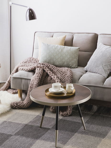 Konferenční stolek Renola (tmavé dřevo) (stříbrné nohy)