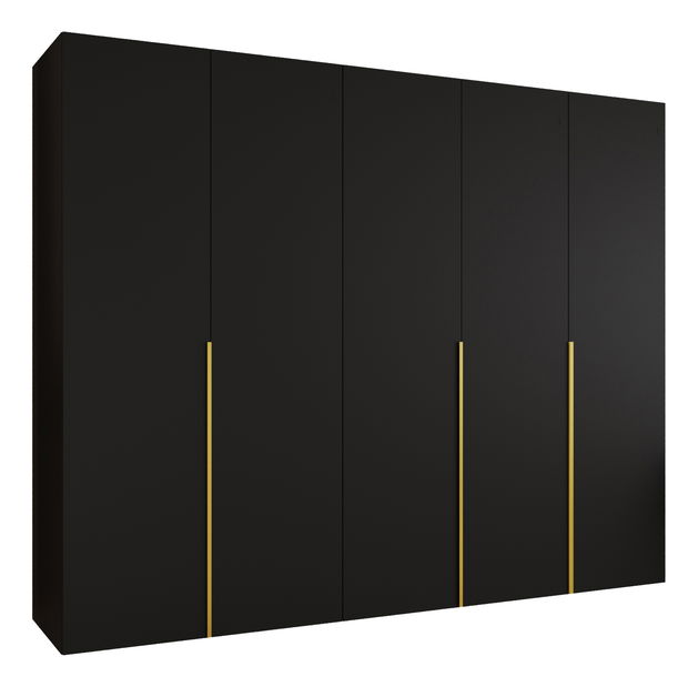 Šatní skříň 250 cm Alice 1 (černá + zlatá)