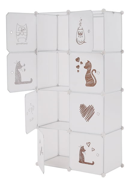 Dětská modulární skříň Atlanta (bílá + hnědá)