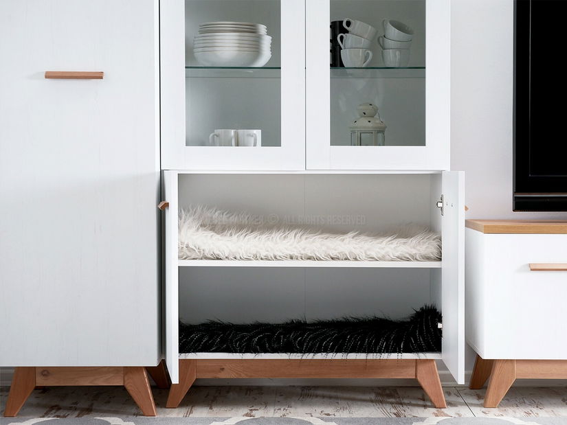 Obývací stěna Bajas 04 (bílá + dub)