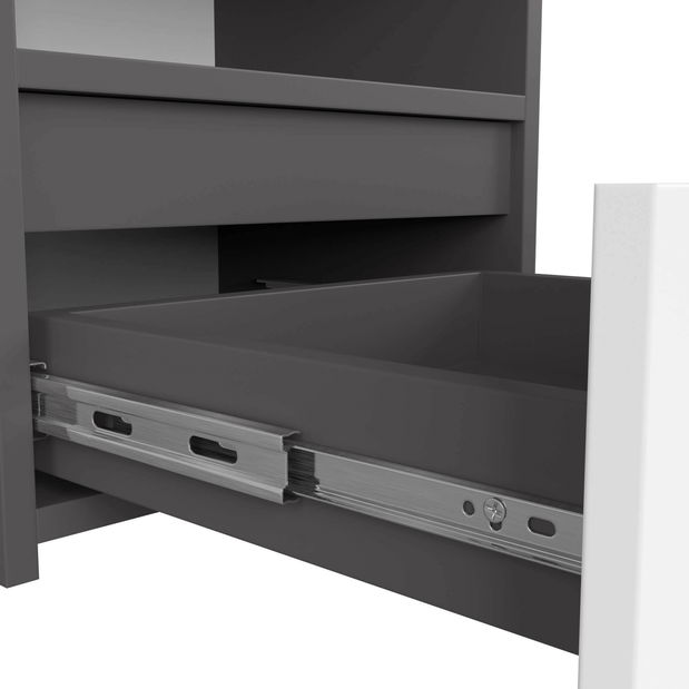 Noční stolek Cincuenta (grafit + bílá)