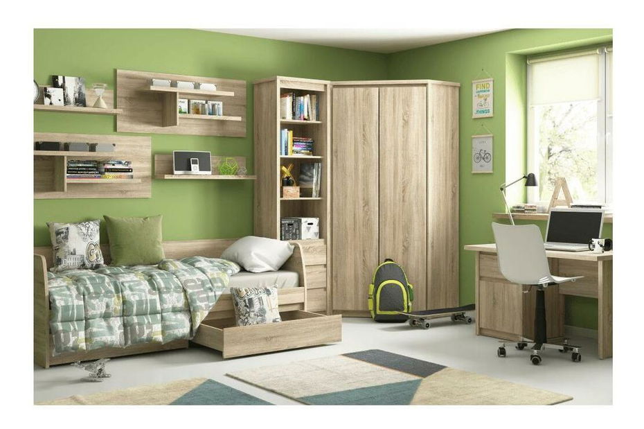 Rohová šatní skříň Nordanas 27 (dub sonoma)