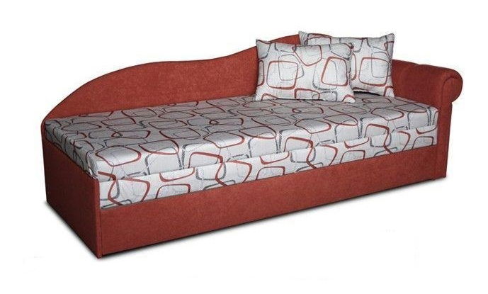 Jednolůžková postel (válenda) 70 cm Lane II (Cihlová 41 + Dodo 1008) (P)