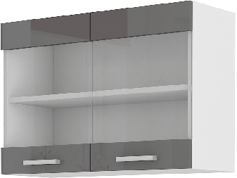 Horní kuchyňská skříňka Saria 80 GS 60 (Korpus: lesk šedý + Front: bílá)