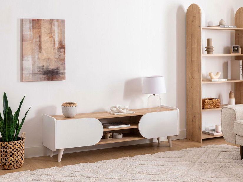 TV stolek/skříňka Kakulu 3 (dub safírový + bílá)