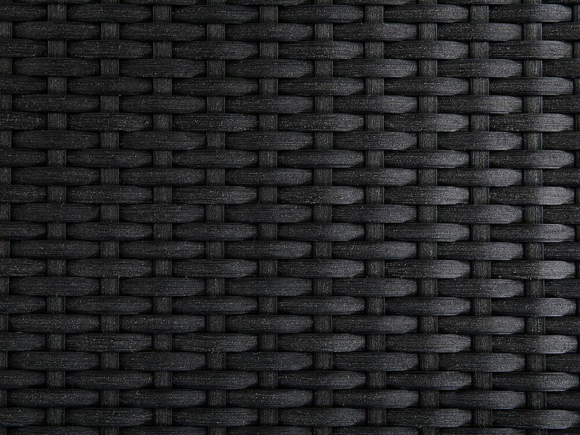 Zahradní jídelní sada Grosso (černá) (ratanové židle) (pro 8 osob) (kámen)