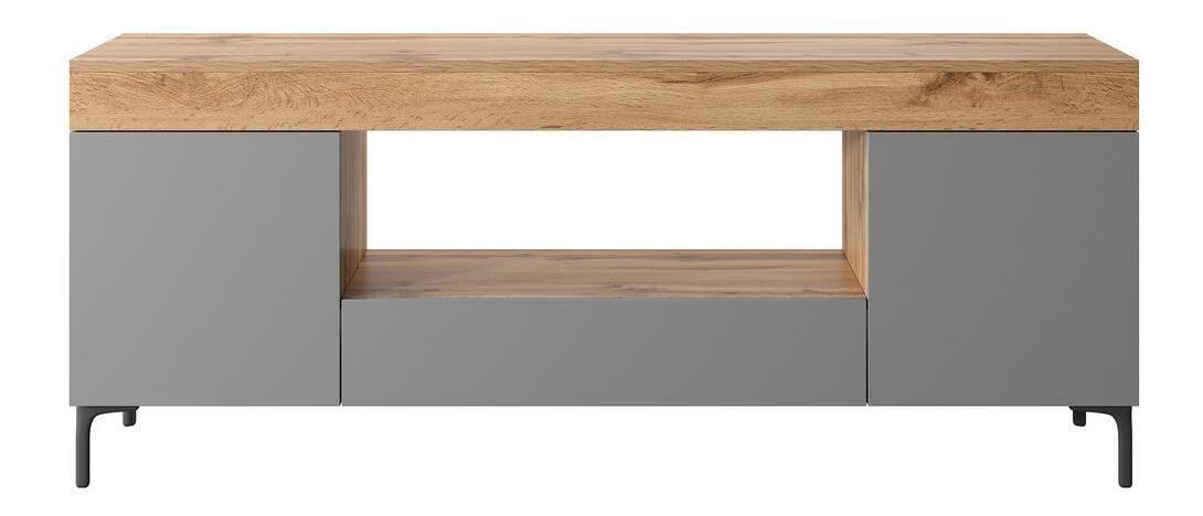 TV skříňka/stolek Giuseppo (s osvětlením) (dub lancaster + šedá)