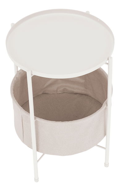 Příruční stolek Fondan (bílá + hnědá)