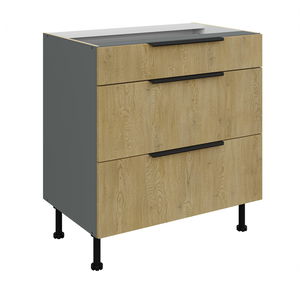 Dolní kuchyňská skříňka Carminia 80 D 3S BB PREMIUM BOX (dub cremona + antracit)