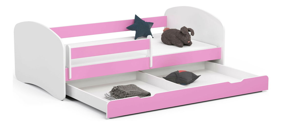 Dětská postel Pranshi III (růžová) (s matrací)
