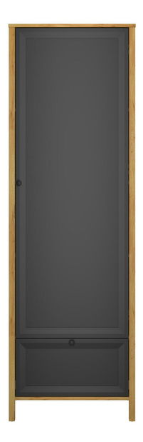 Policová skříň Bruselas (dub craft zlatý + černá)