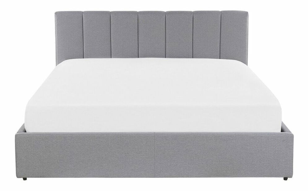 Manželská postel 160 cm DARGAN (šedá) (textil) (s roštem a úl. prostorem)