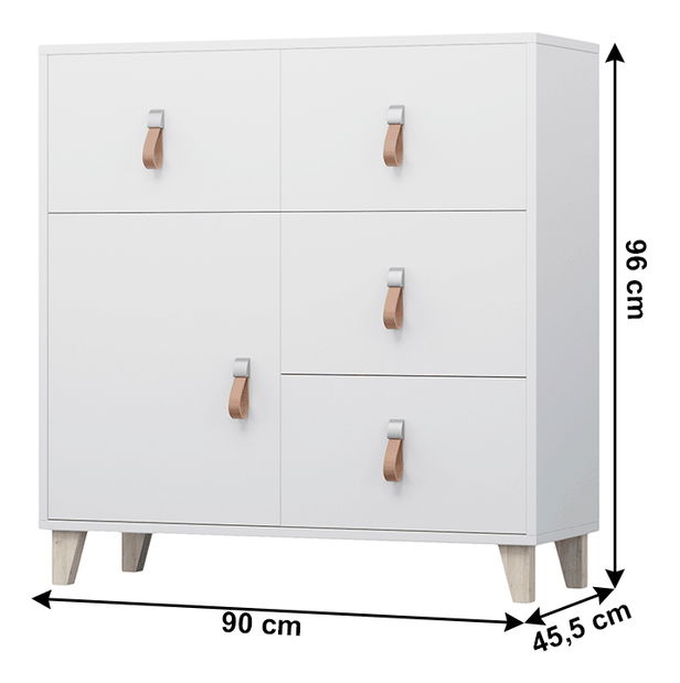 Komoda Famira 4S1D (bílá)