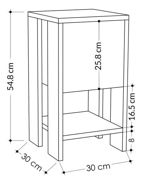 Noční stolek Emmi (dub safírový + bílá)
