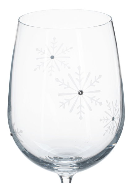 Set 4 ks sklenic na víno s krystaly 450ml Snouflek 