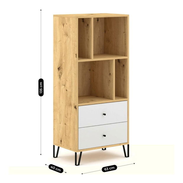 Regál Baiano (dub artisan + bílá)
