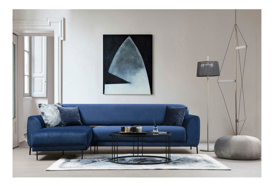 Rohová sedačka Imagetta (L) (námořnická modrá + černá)