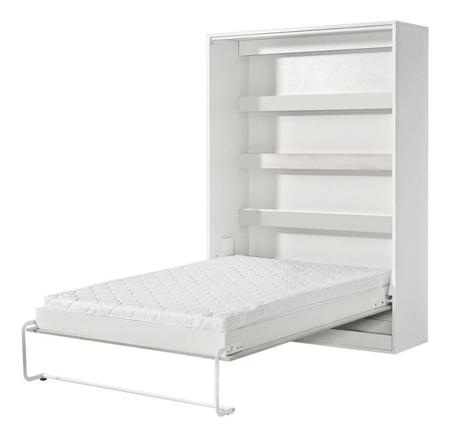 Sklápěcí postel 140 Perfecto I (bílá + bílá + bílá) (vertikální) (bez osvětlení)