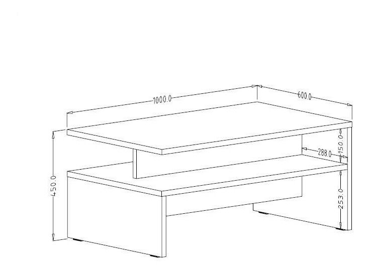 Konferenční stolek Barly CBM99 (dub artisan + černá matná)