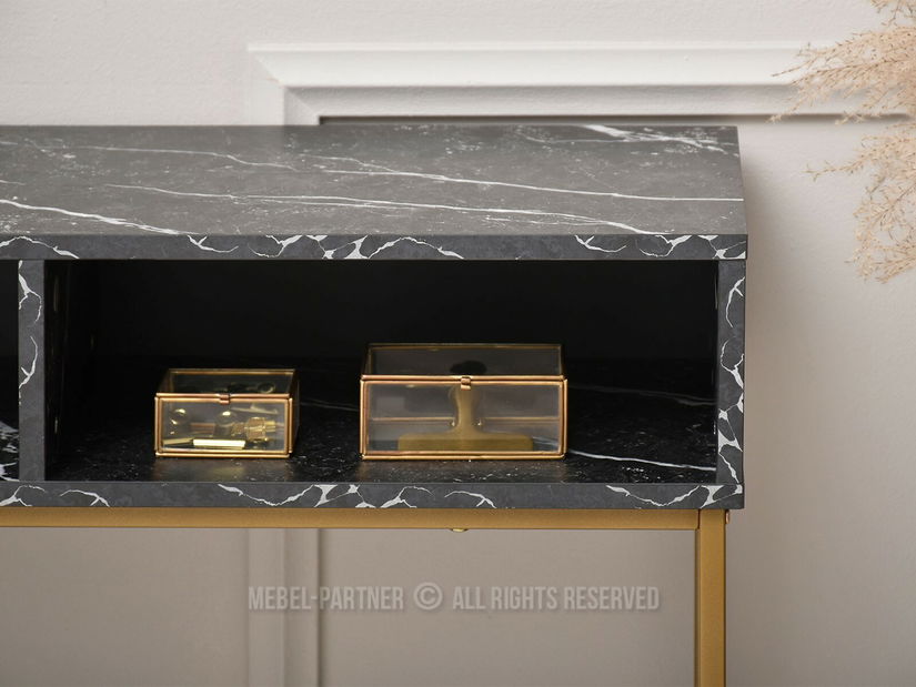 Konzolový stolek Frey (černá + zlatá)