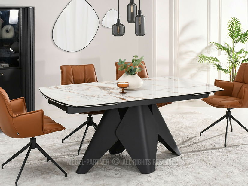 Jídelní stůl Noruega (mramor + černá)
