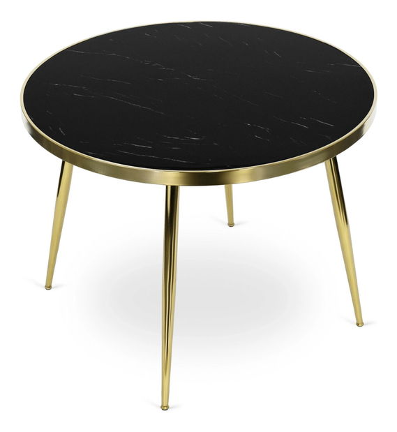 Jídelní stůl Tripulacion (mramor černý + zlatá) (pro 4 osoby)