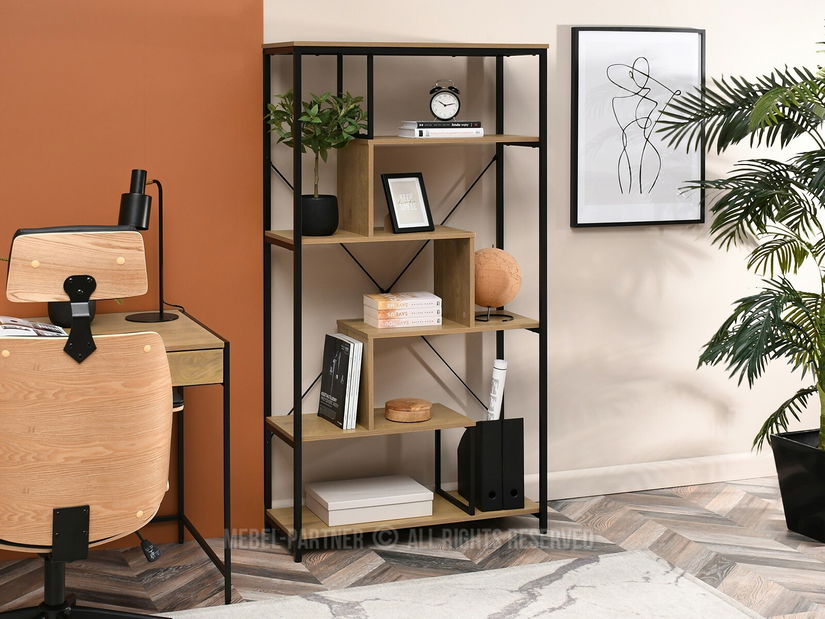 Regál Harp B (dub + černá)