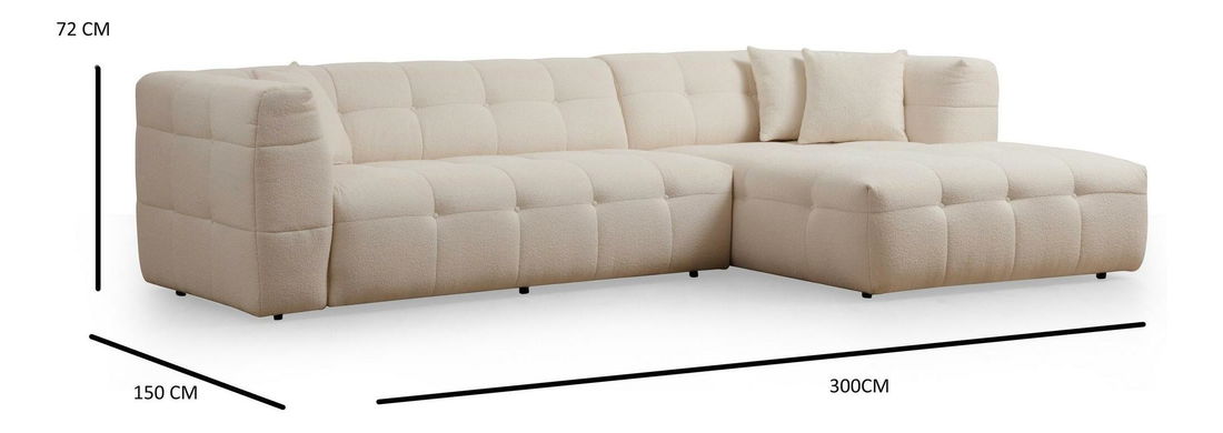 Rohová sedačka Cadellona (P) (béžová)