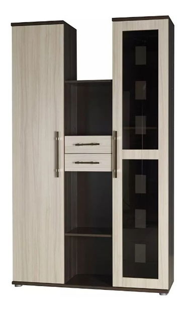 Vitrína Irvine I5 (jasan tmavý + jasan)