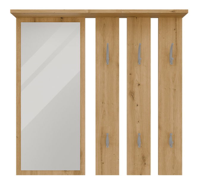 Věšákový panel Oasis 1 (dub artisan) (se zrcadlem)
