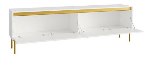 TV skříňka Gelean 4D (bílá + zlatá)