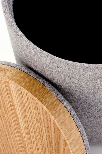 Set 2 ks. taburetů Amossa (světle šedá + přírodní)