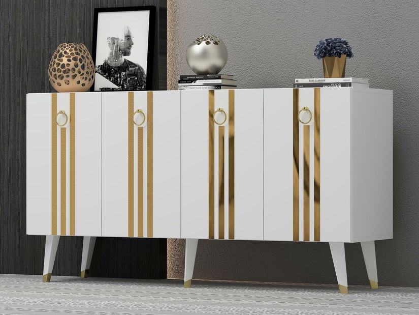 Skříňka Pometu (bílá + zlatá)