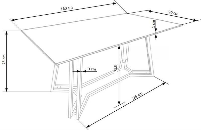Jídelní stůl Kamoni (černý mramor + zlatá) (pro 6 osob)