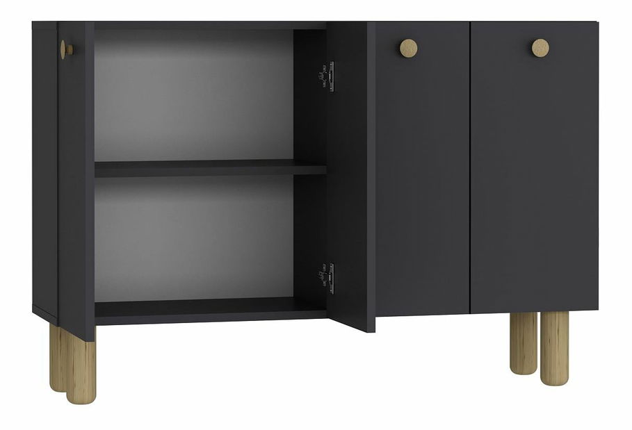 Skříňka Ilaya (antracit + zlatá)