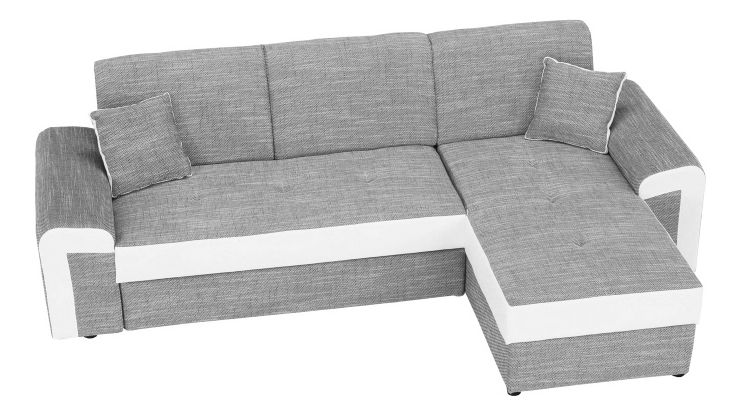 Rohová sedací souprava Pinia (šedá + bílá) (P)