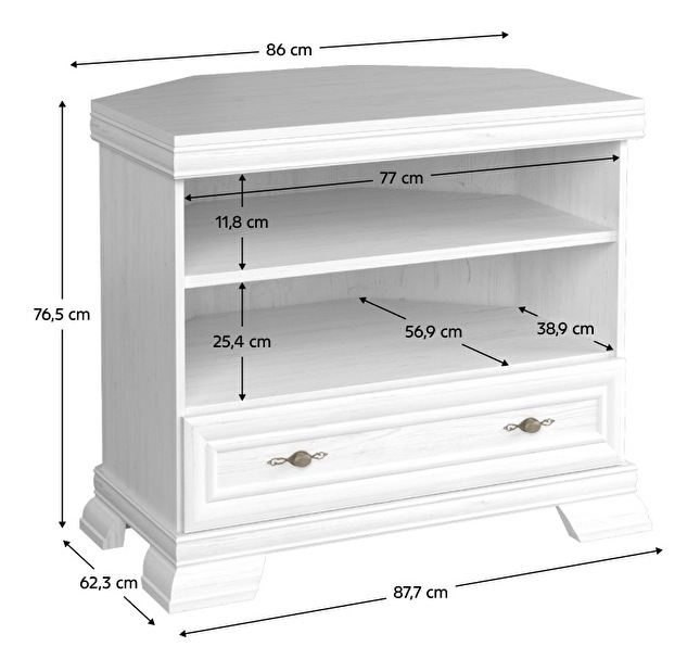 Rohový TV stolek Kraz KRTN (sosna andersen)