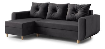  Rohová sedací souprava Eugenie (L) (šedočerná)