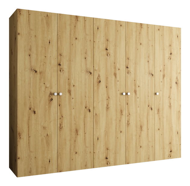 Šatní skříň 250 cm Parna 1 (dub artisan + stříbrná)