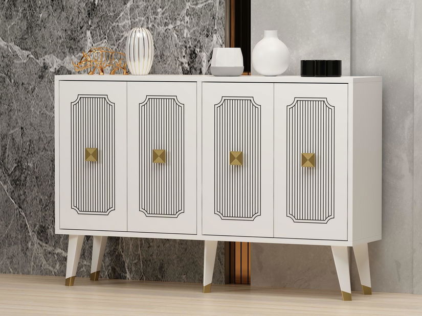 Skříňka Mutelu (bílá + zlatá)