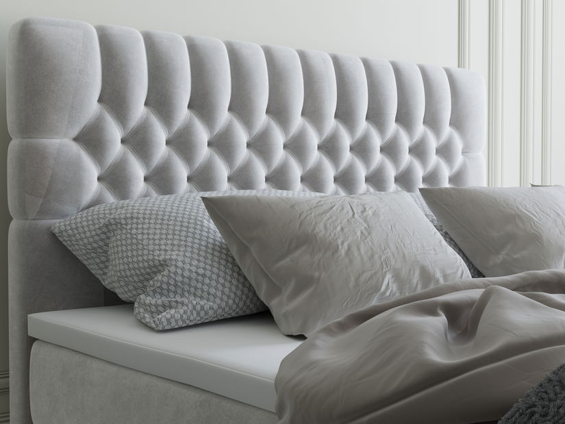 Boxspring postel 160 cm Daliny (světle šedá) (s úložným prostorem)