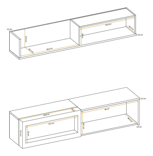 Obývací stěna Dalton ANFS DLB (antracit + dub flagstaff)