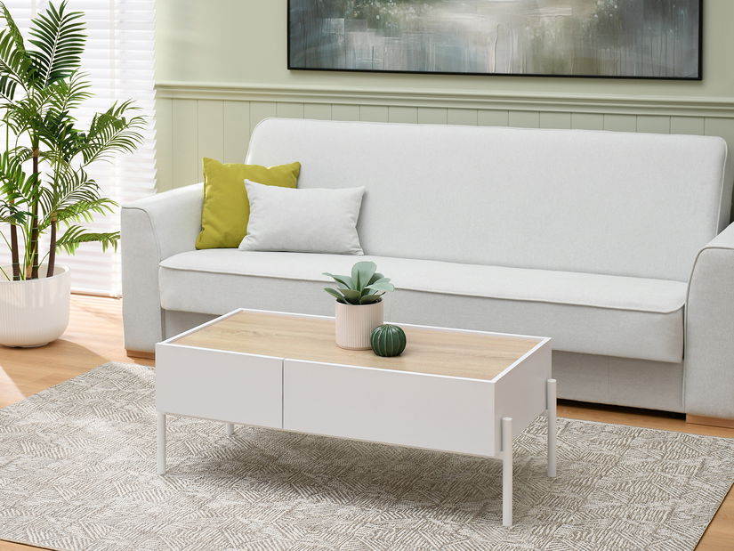 Konferenční stolek Bertina L (sonoma + bílá)